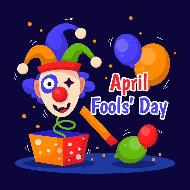 Flat april fools' day illustration