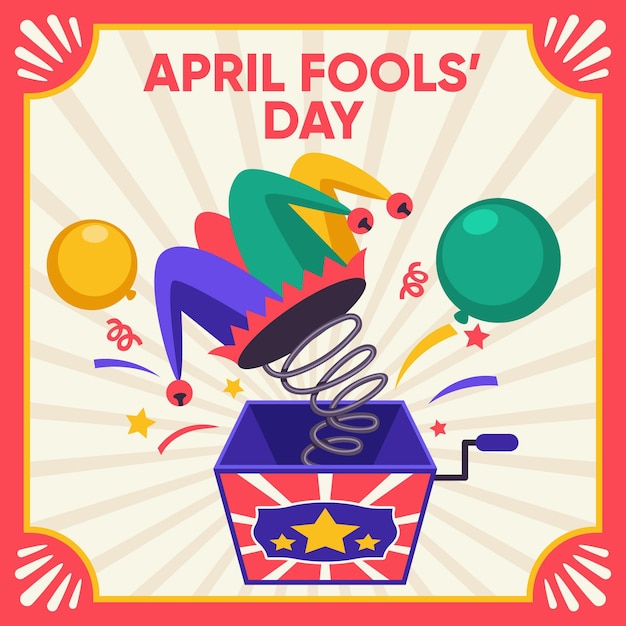 Flat april fools' day illustration