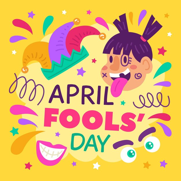 Flat april fools' day illustration