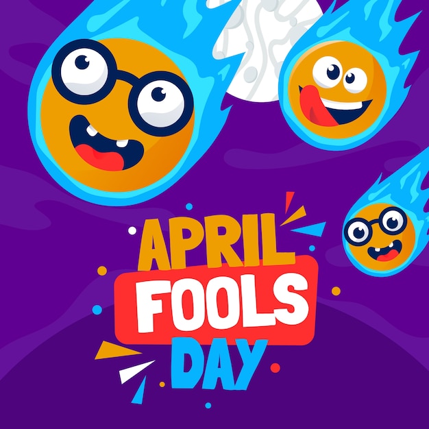 Flat april fools day illustration