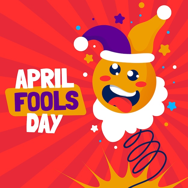 Flat april fools day illustration