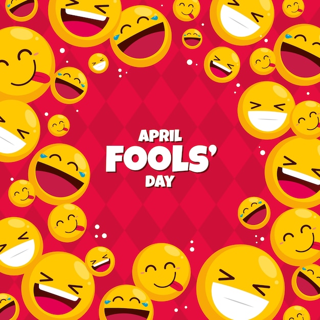 Flat april fools day illustration