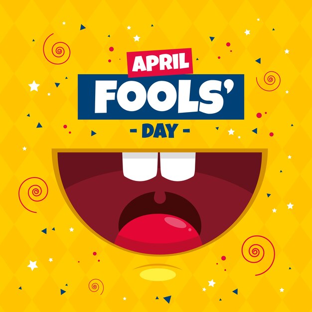 Flat april fools day illustration