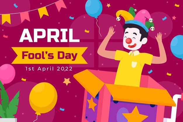 Flat april fools day illustration