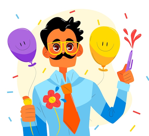 Free Vector flat april fools day illustration