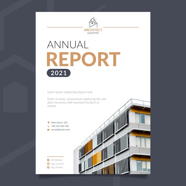 Flat architect service annual report template