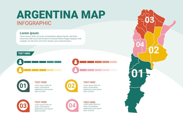 Flat argentina map infographic