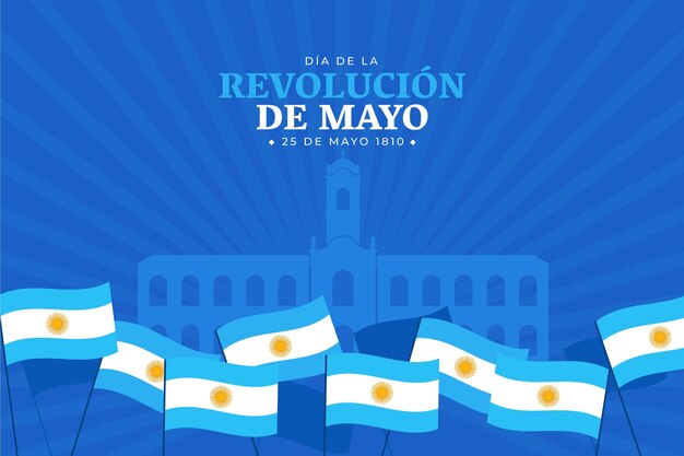 Flat argentinian dia de la revolucion de mayo illustration