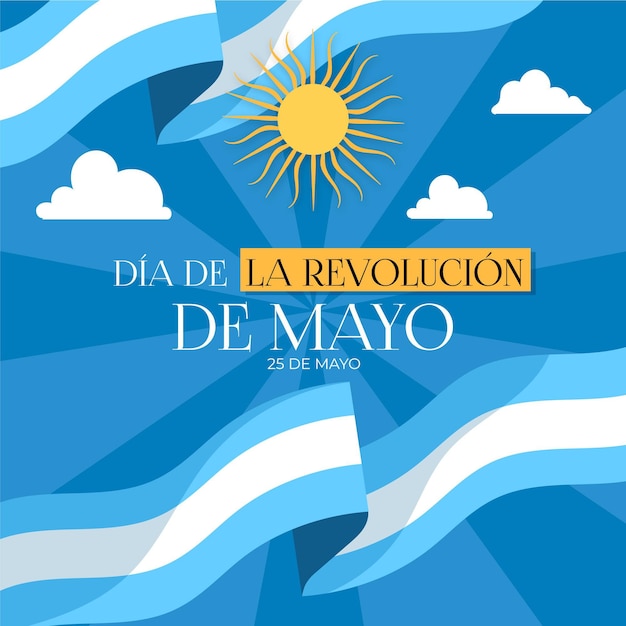 Flat argentinian dia de la revolucion de mayo illustration