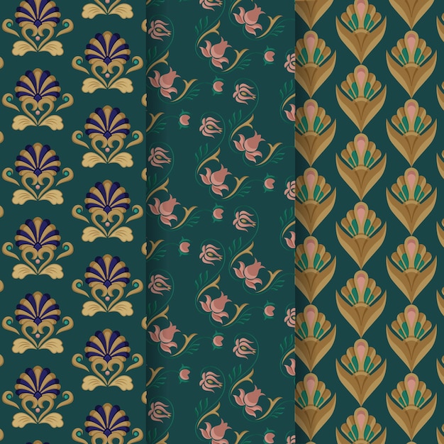 Flat art deco pattern collection