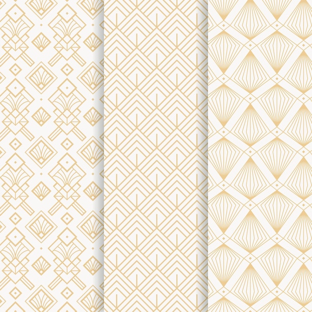 Flat art deco pattern collection