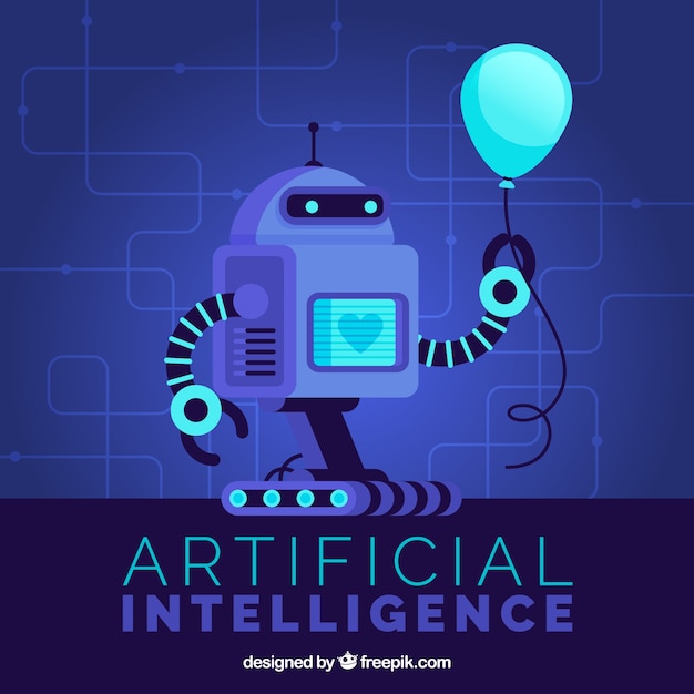 Flat artificial intelligence background