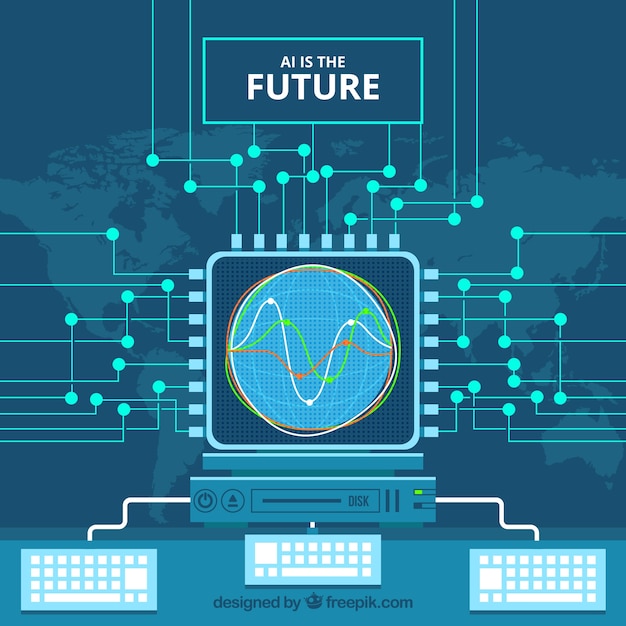 Free Vector flat artificial intelligence background