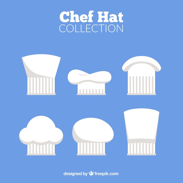 Free vector flat assortment of chef hats