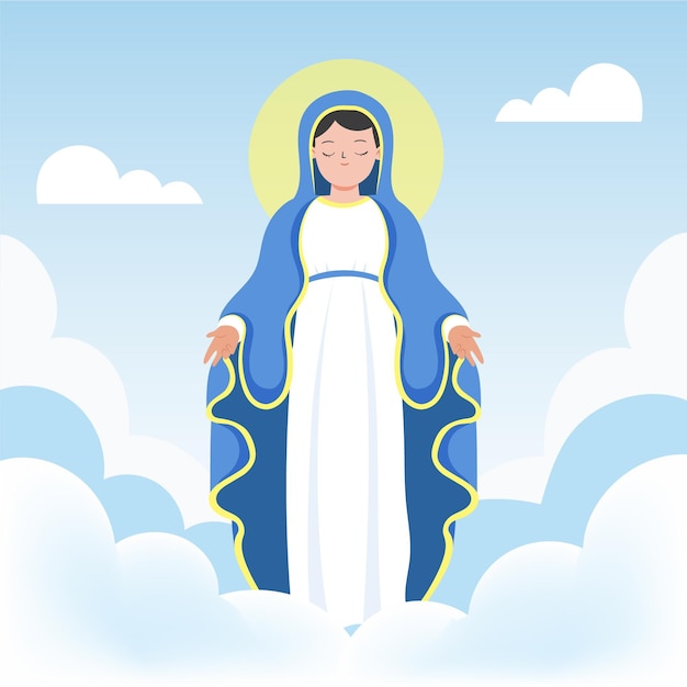 Free Vector flat assumption of mary illustration