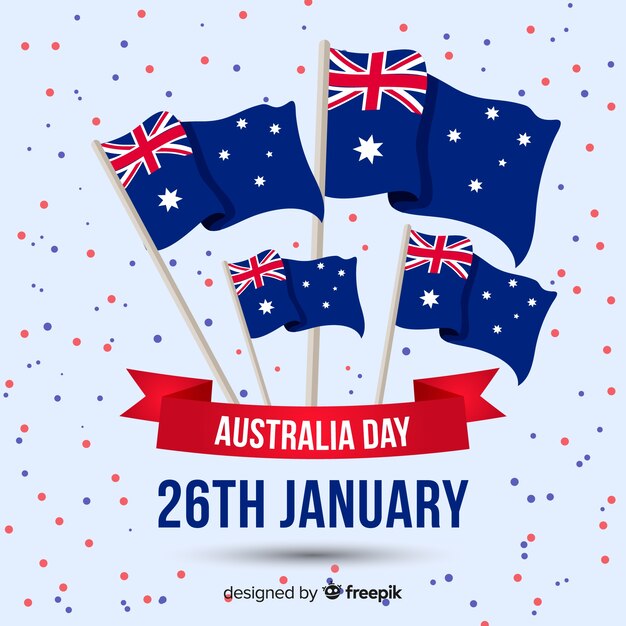 Flat australia day background