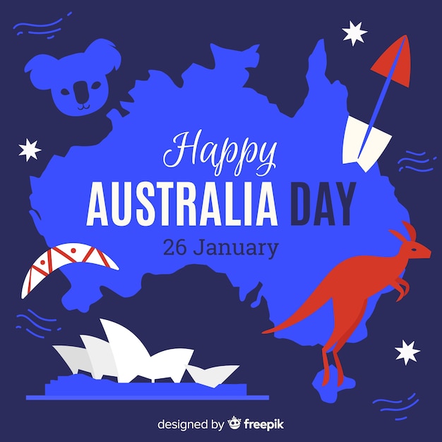 Flat australia day background