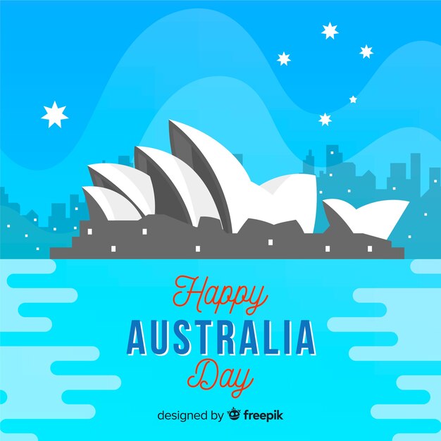 Flat australia day background