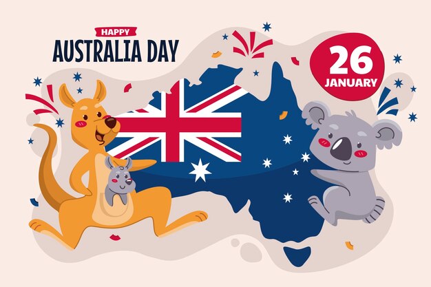 Flat australia day background