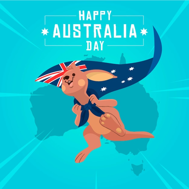 Free Vector flat australia day illustration