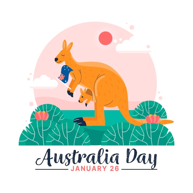 Free vector flat australia day illustration