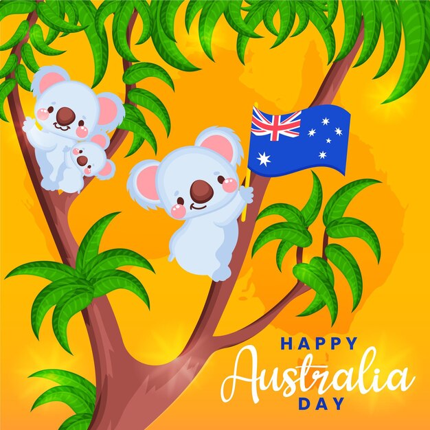 Flat australia day illustration