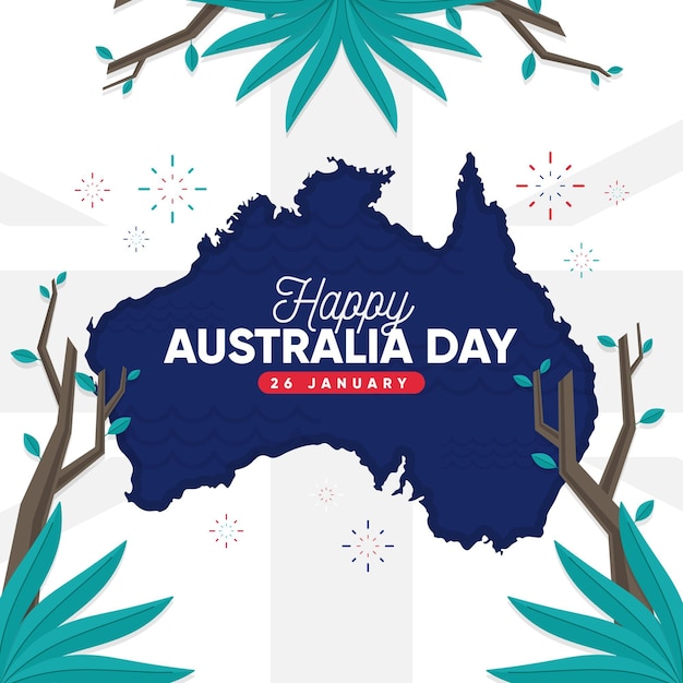 Flat australia day template