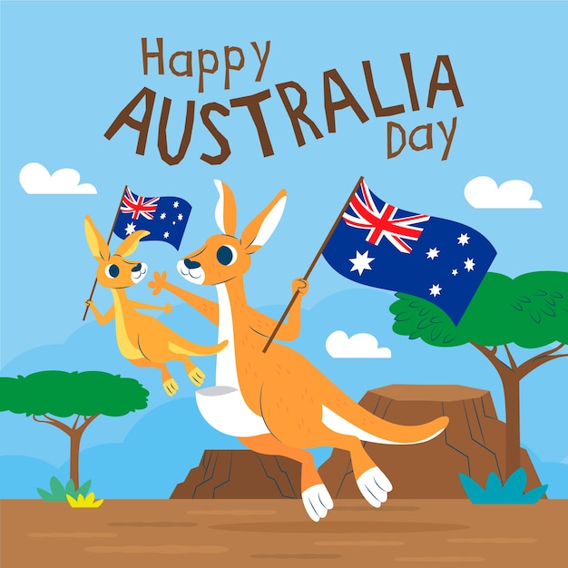 Free Vector flat australia day