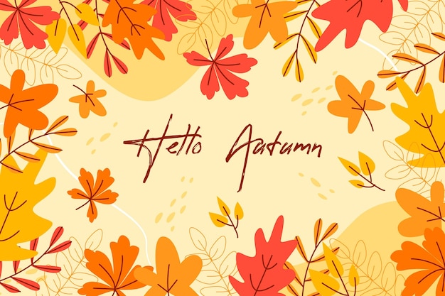 Flat autumn background