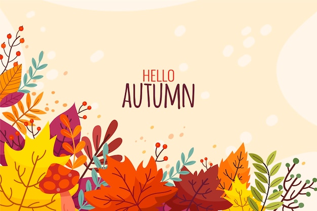 Flat autumn background