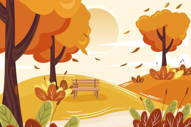 Flat autumn background