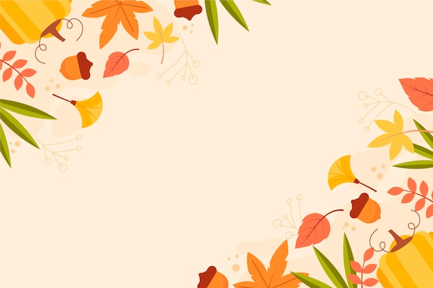 Flat autumn background