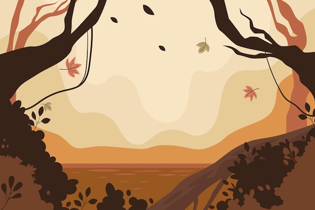 Flat autumn background