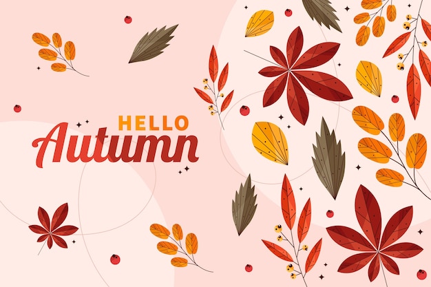 Flat autumn background