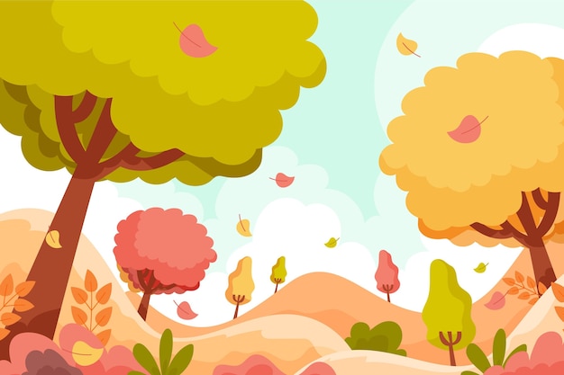 Flat autumn background