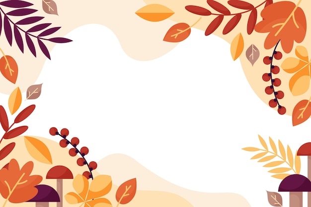 Flat autumn background