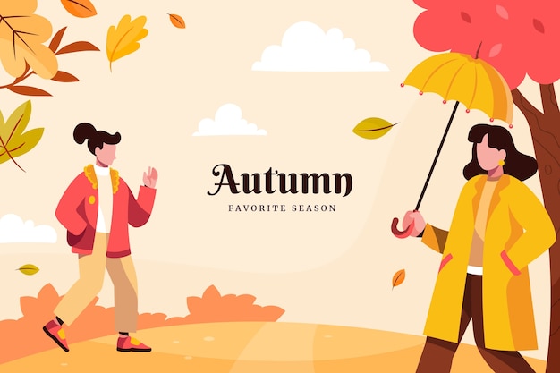 Flat autumn background