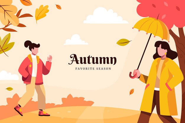 Flat autumn background