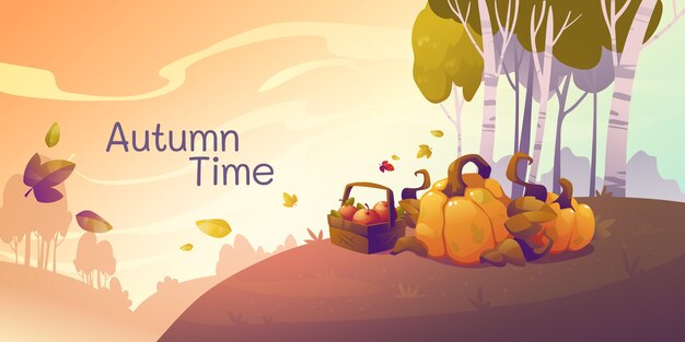 Flat autumn background