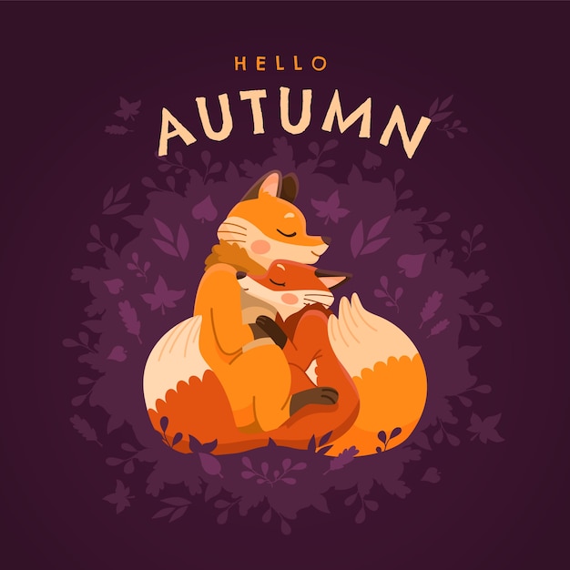 Flat autumn celebration illustration