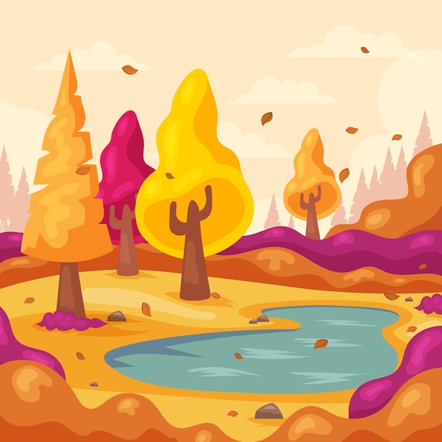 Free Vector flat autumn illustration