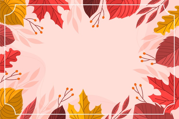 Flat autumn leaves background