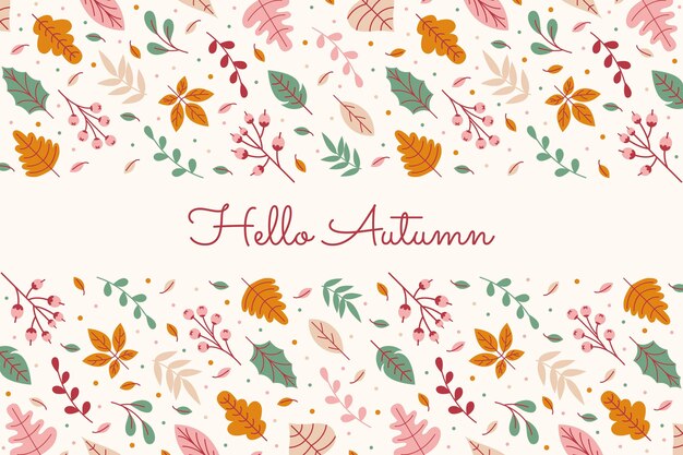 Flat autumn leaves background