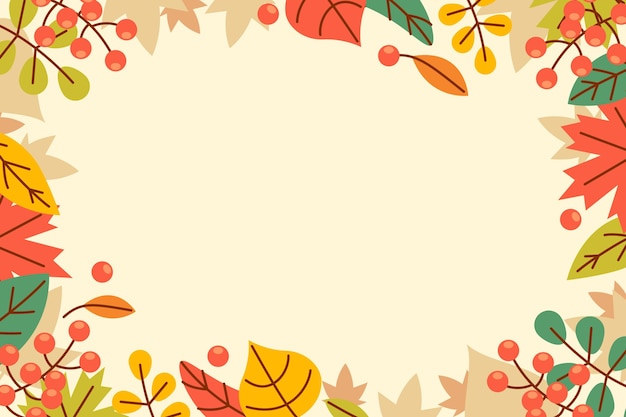 Flat autumn leaves background