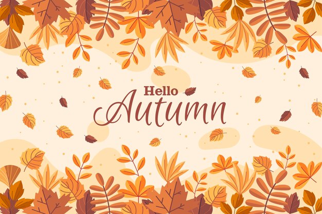 Flat autumn leaves background