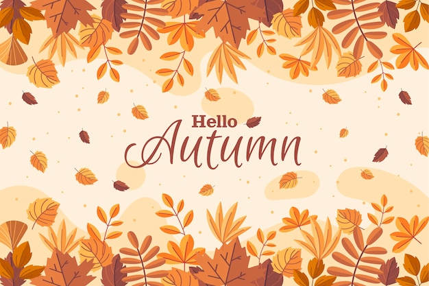 Flat autumn leaves background