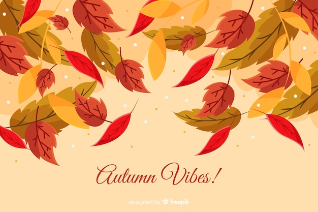 Free vector flat autumn leaves decorative background