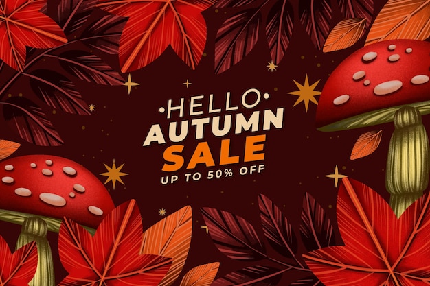 Flat autumn sale background