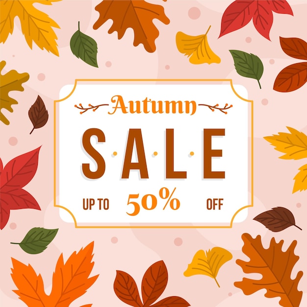 Flat autumn sale concept