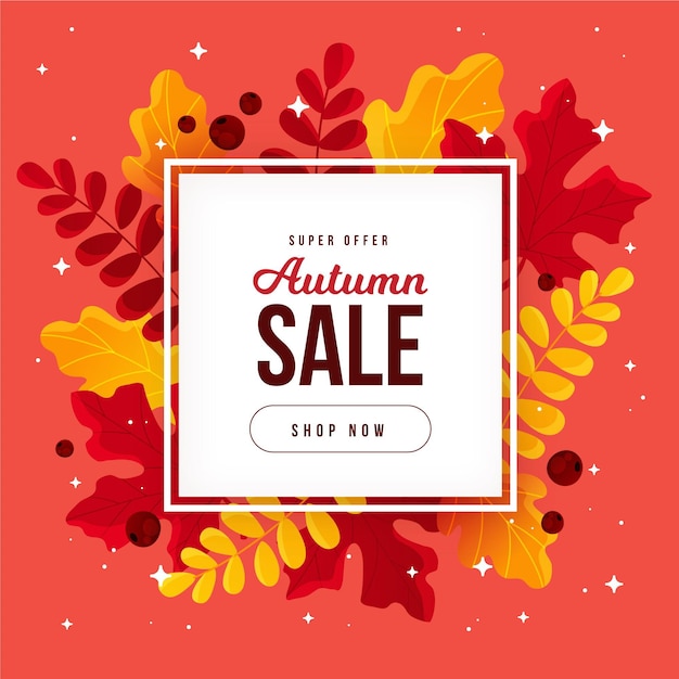 Free vector flat autumn sale promotion illustration